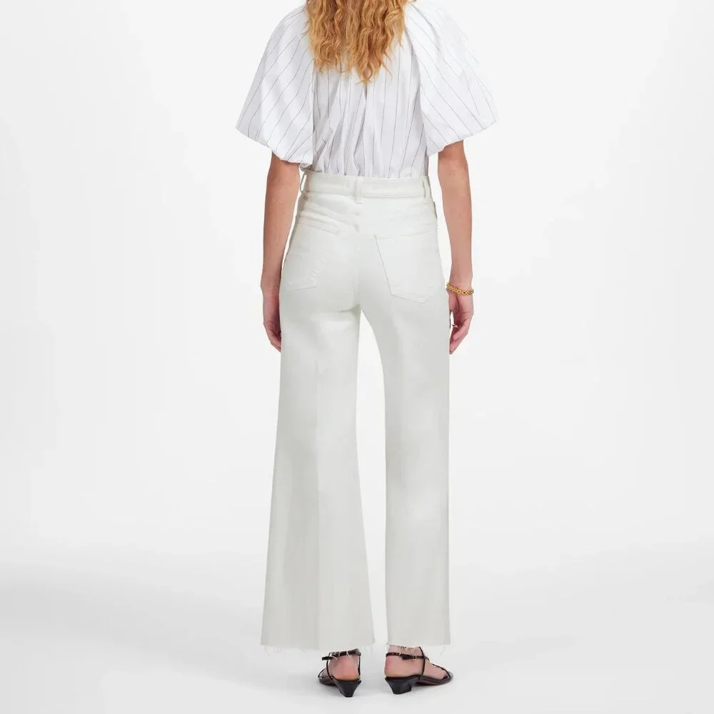 Madewell Flared Wide-Leg Crop Jeans in Pure White - Picture 2 of 5